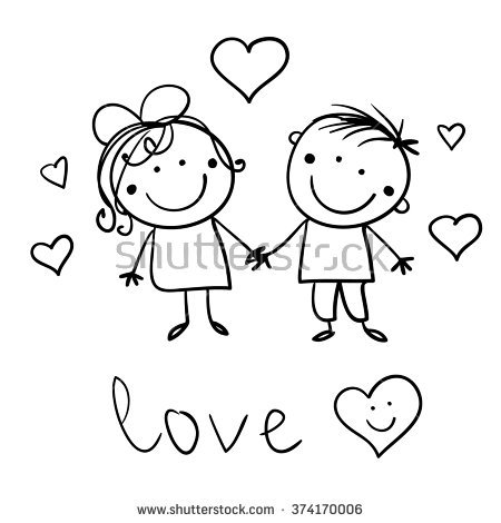 450x470 Cartoon Boys And Girls Black And White Collection