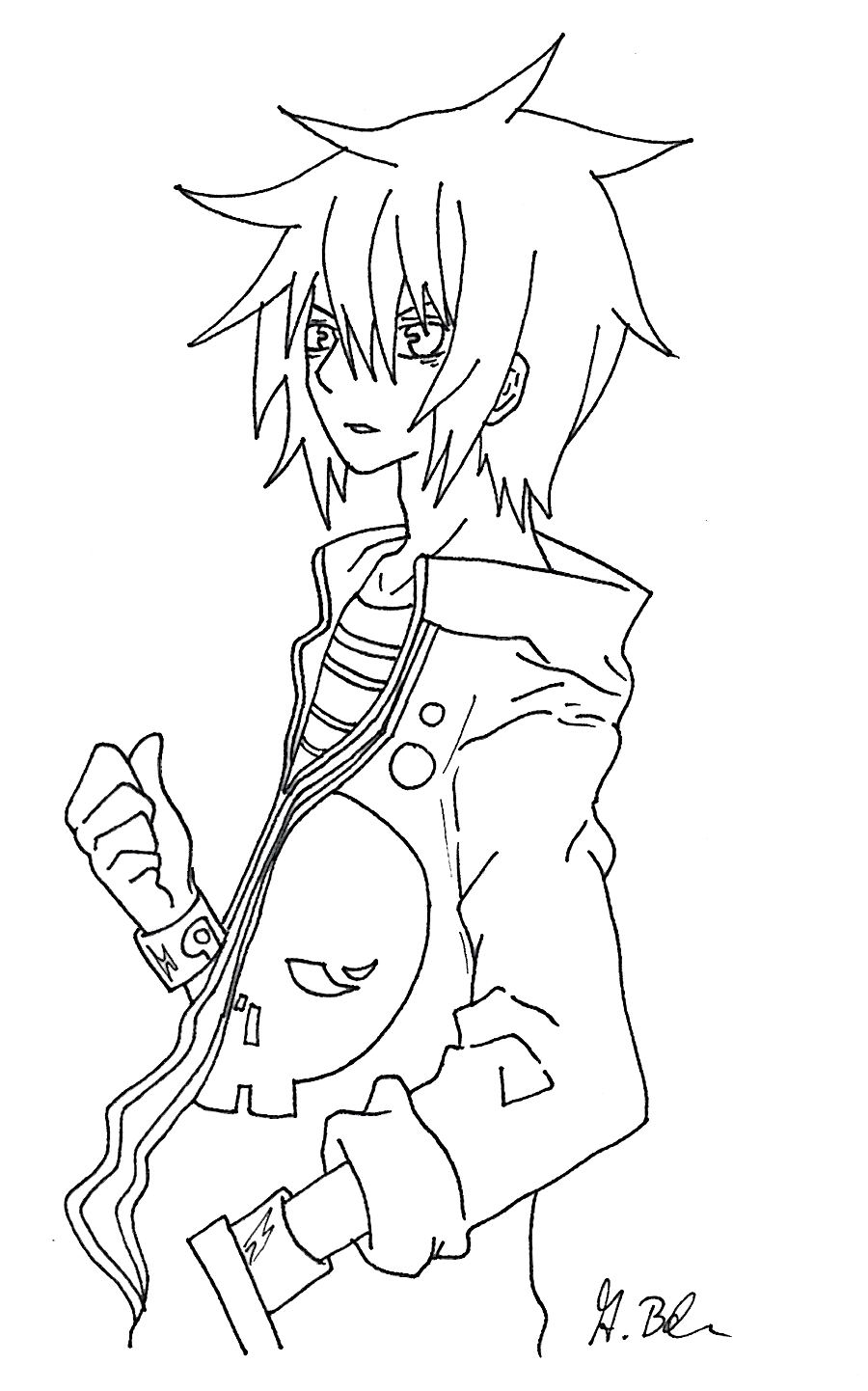 900x1442 Anime Boy Lineart By Alyssasart