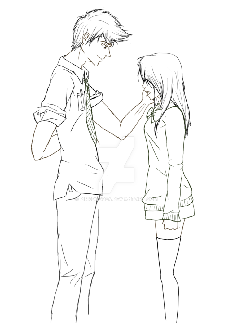 752x1063 Girl And Boy (Outline) By Pinkdog004
