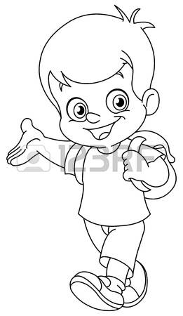 261x450 Warm Boy Outline Coloring Page Stock Photos Pictures Royalty Free