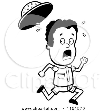 450x470 Cartoon Clipart Of A Black And White Scared Safari Boy Running