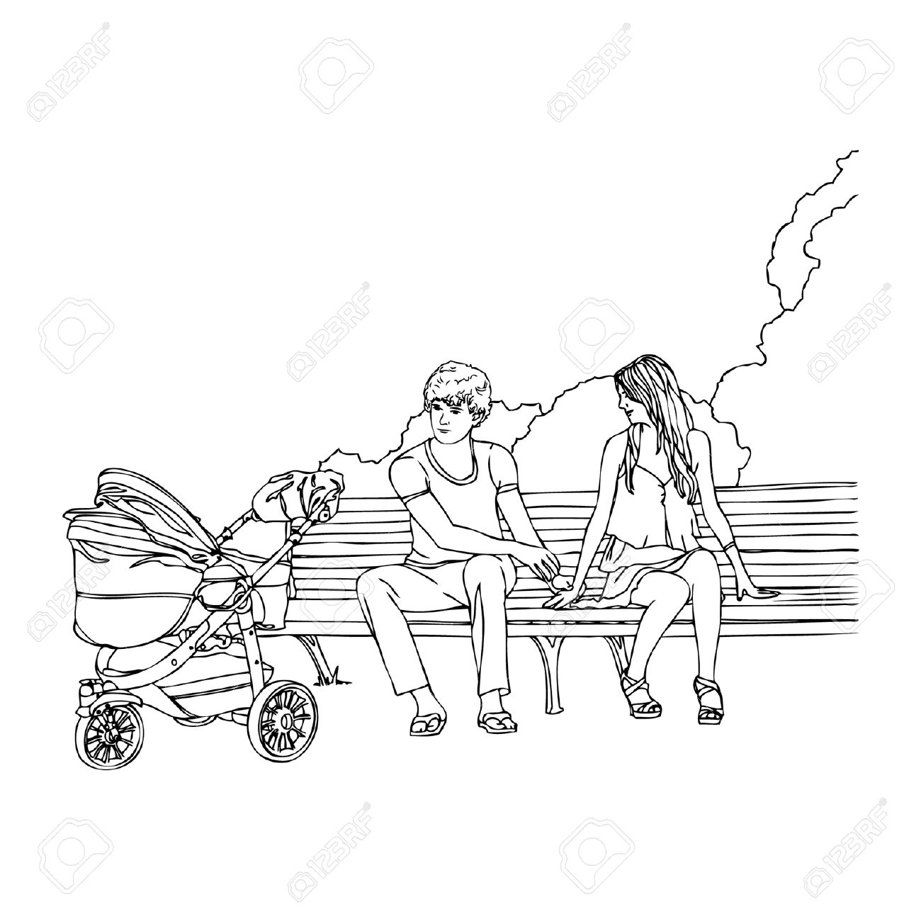 1300x1300 Sketch Of A Girl And A Boy Sitting Boy And Girl