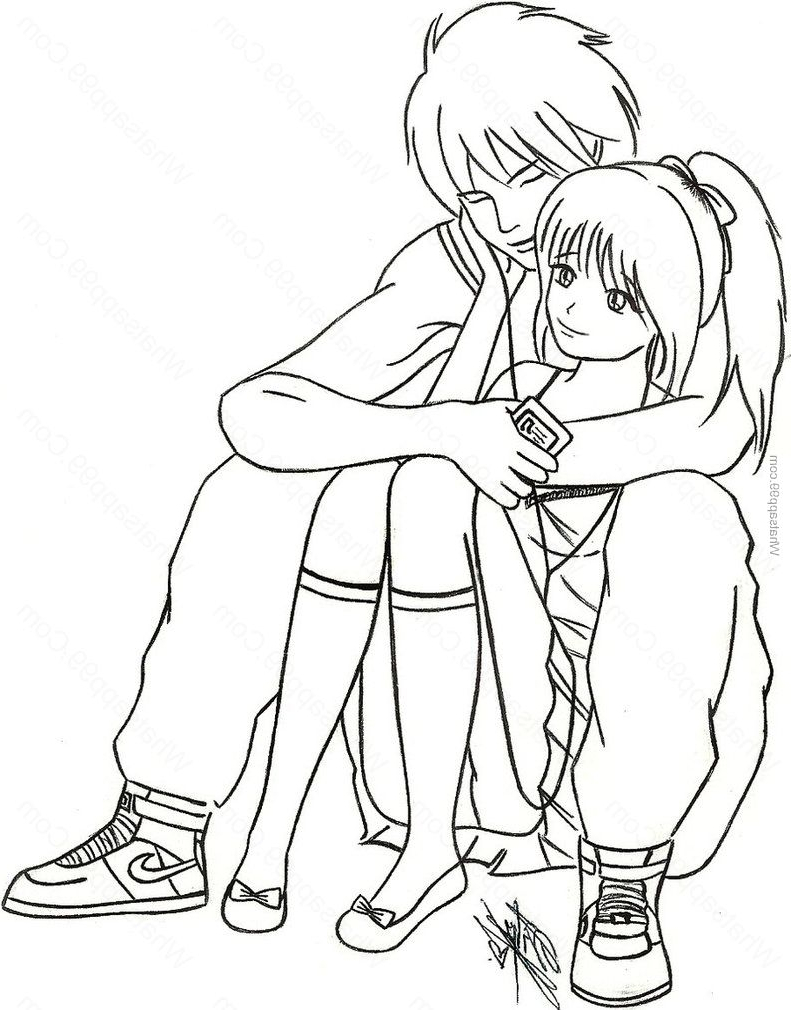 791x1010 Sketch Of A Girl And Boy Sitting Pencil Sketch Quotes Pictures