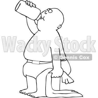 400x400 Clipart Of Cartoon Blacknd White Baby Boy Standing