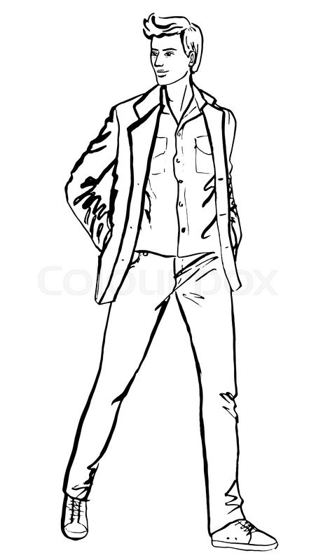 461x800 Handsome Boy Clipart Black And White