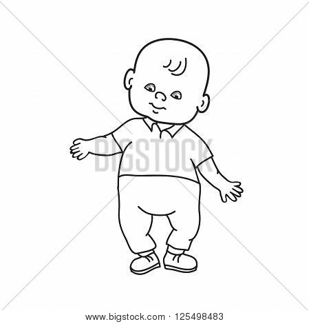449x470 Little Lovely Baby Boy Standing. Vector Amp Photo Bigstock