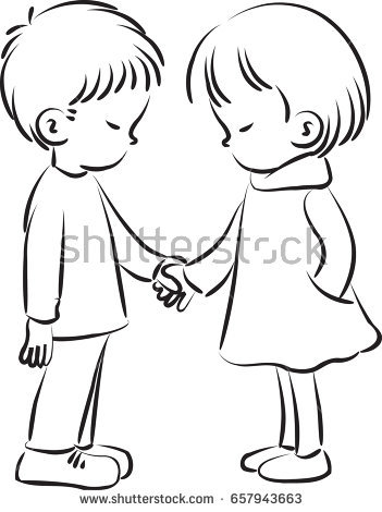 351x470 Cartoon Boys And Girls Black And White Collection