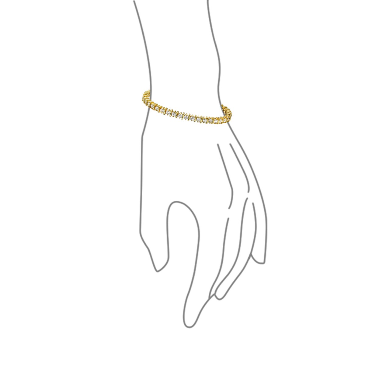 1200x1200 Classic Separated Cz Tennis Bracelet 925 Sterling Silver 7in