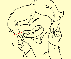 300x250 Teen Girl With Braces (Drawing By Raygay)