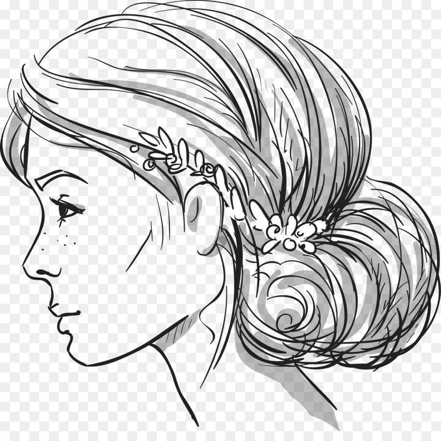 900x900 Hairstyle Bun Braid Drawing