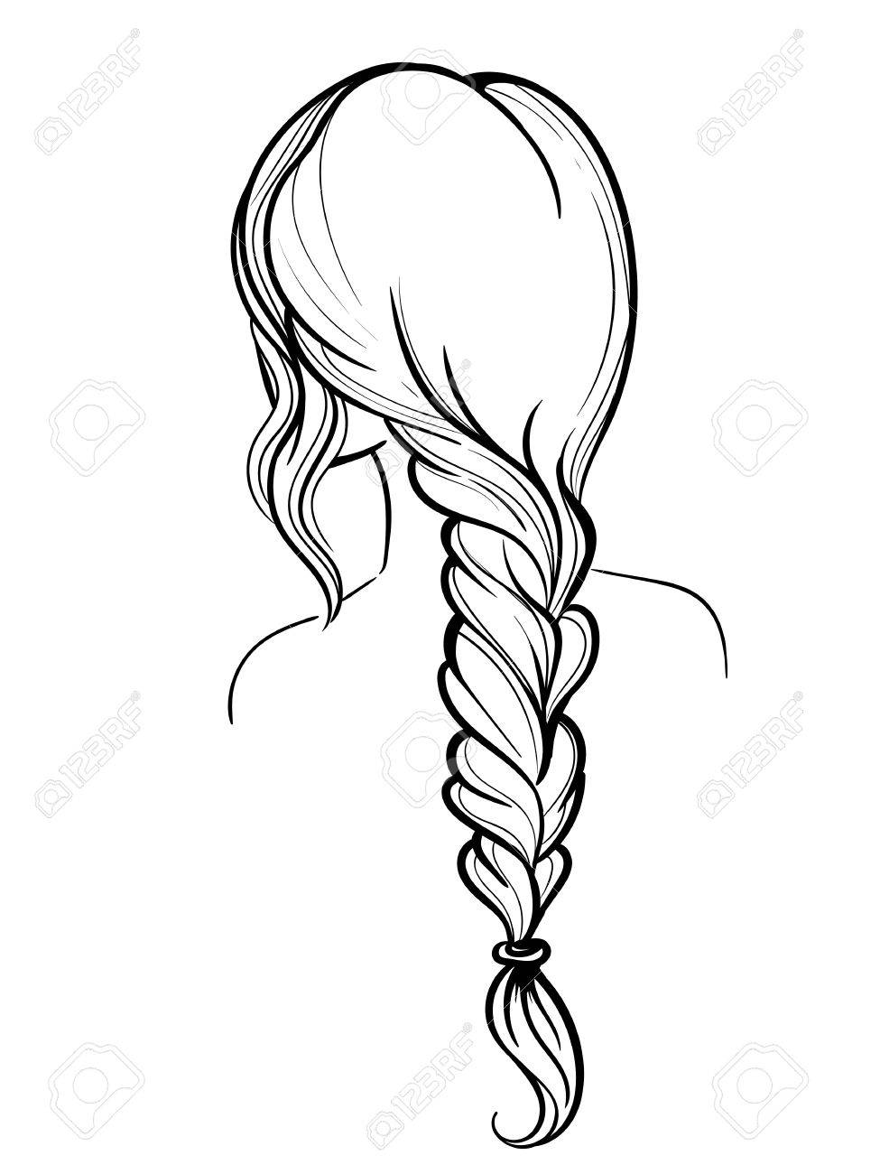 975x1300 Woman Holding Her Braid Set Of Hairstyles. Bridal Hairdo. Hand