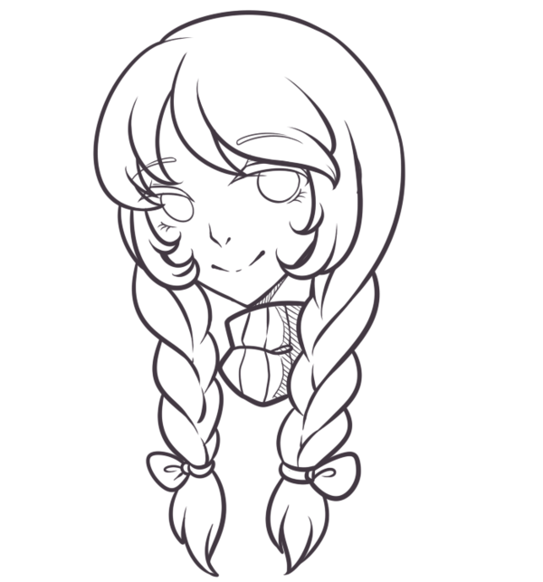 600x643 Drawing Girl Braid