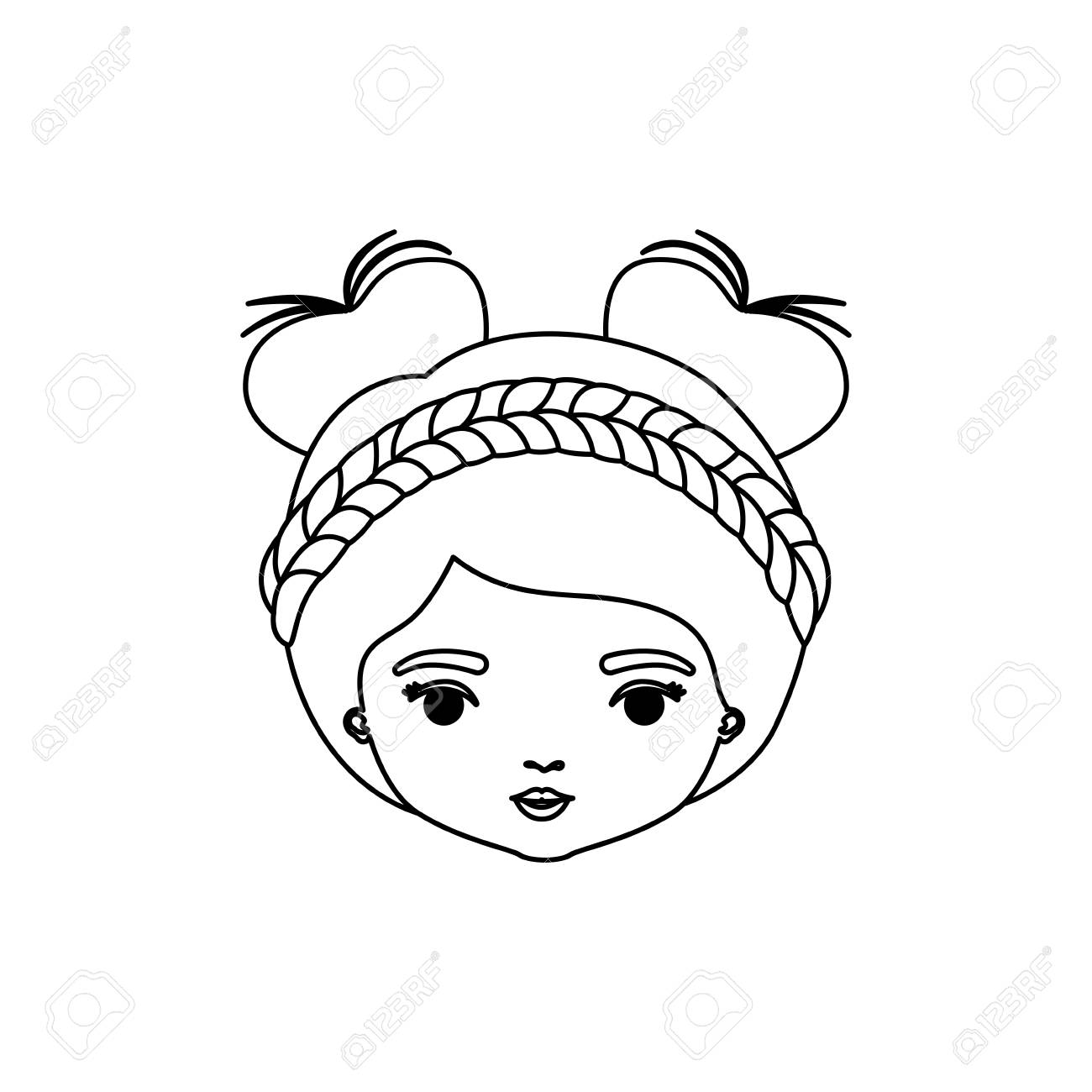 1300x1300 Monochrome Silhouette Of Caricature Front View Face Woman