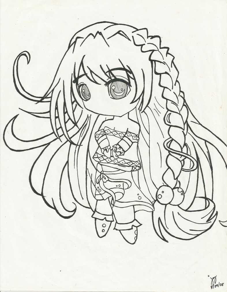 787x1014 Cute Chibi Girl With Braids By Cjoyzv