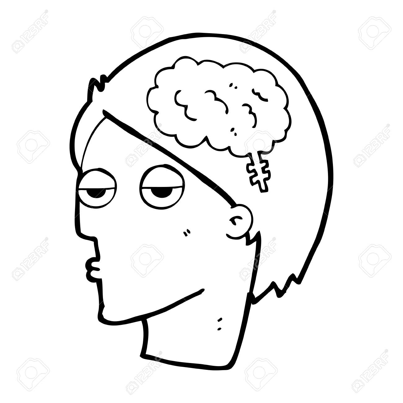 1300x1300 Cartoon Head With Brain Symbol Royalty Free Cliparts, Vectors,