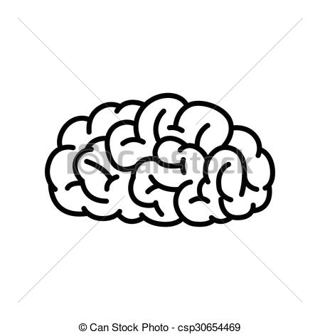 450x470 Outline Human Brain. Vector Illustration Of Human Brain In Clip