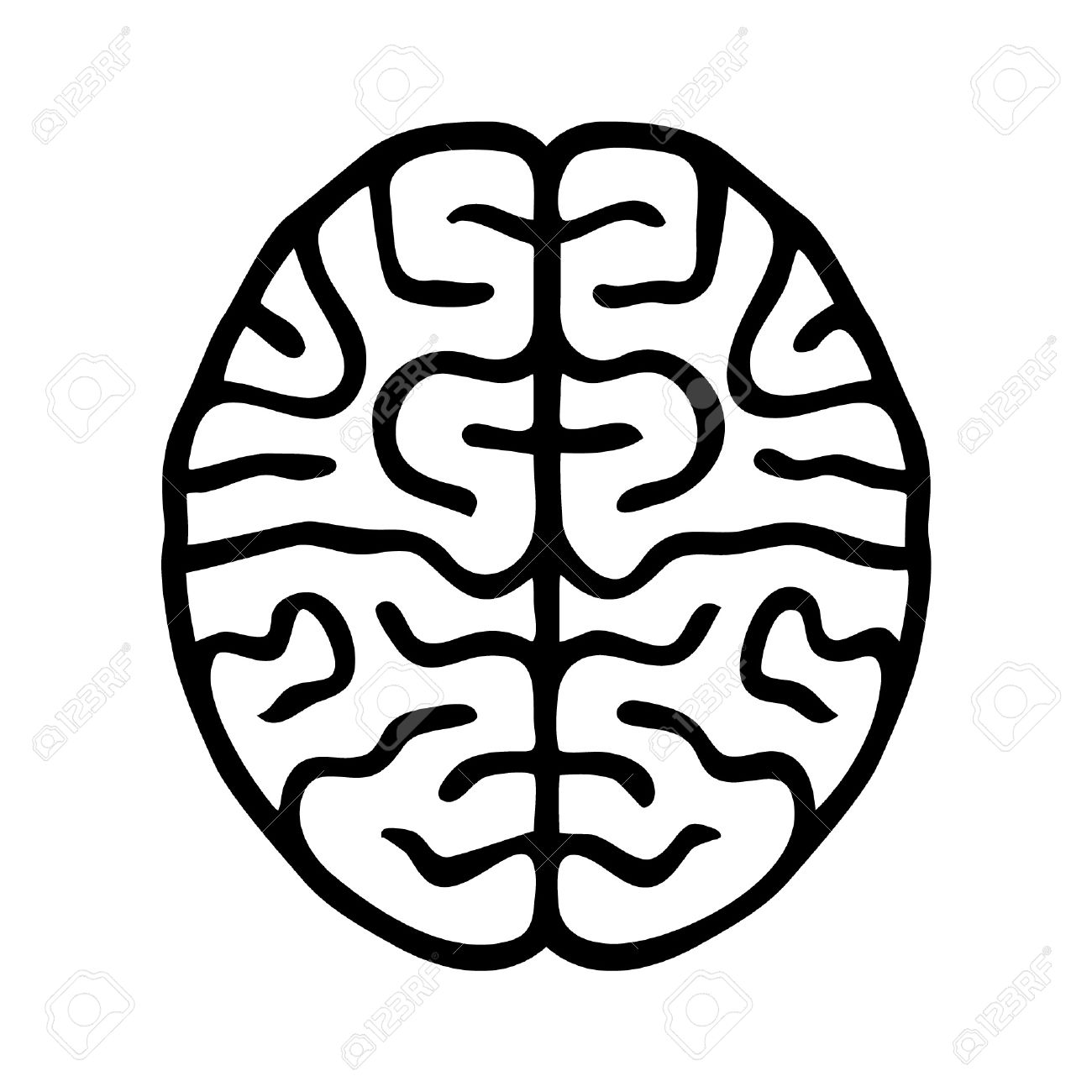 1300x1300 Human Brain Outline Icon For Medical Healthcare Royalty Free