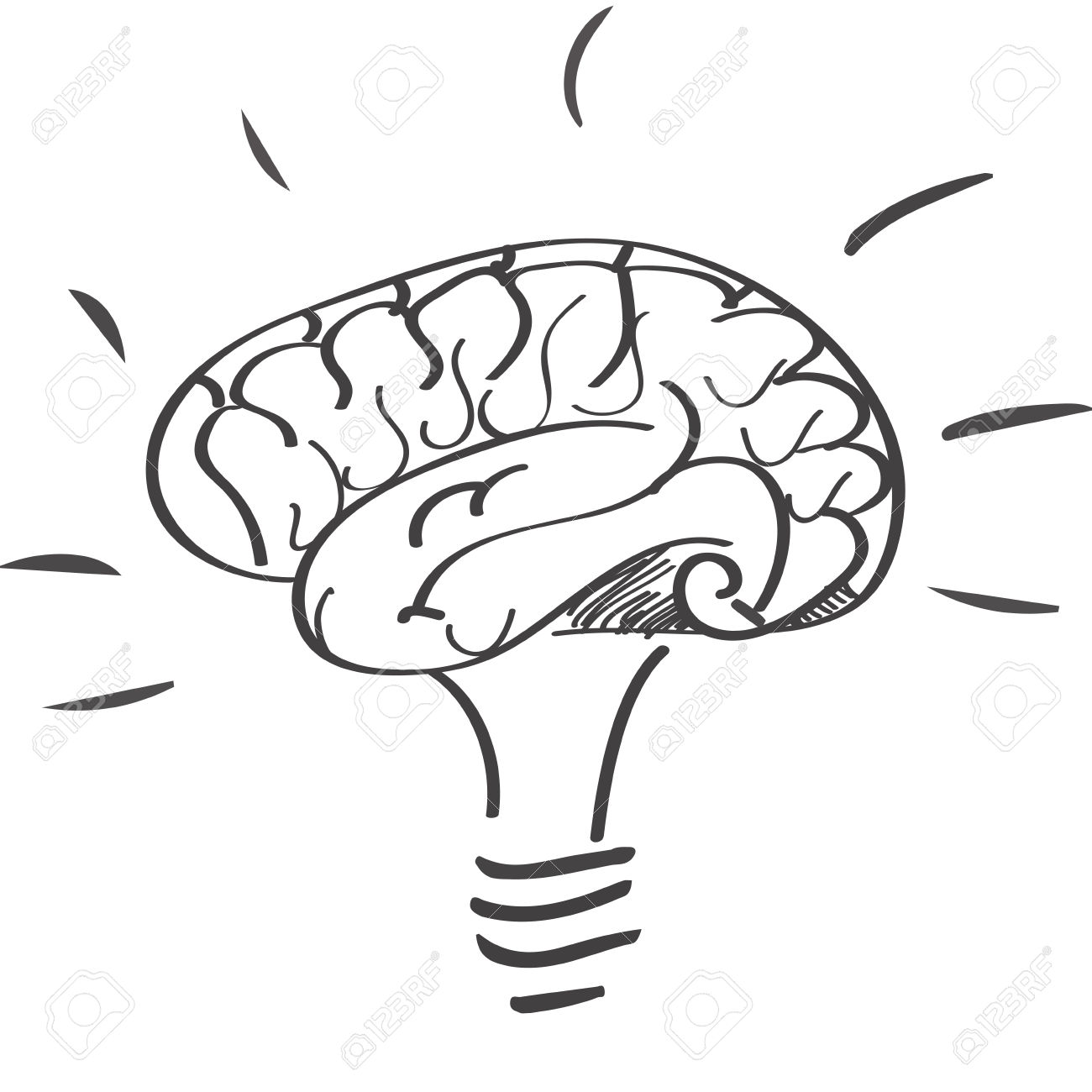 1300x1300 Brains Clipart Hand Drawn