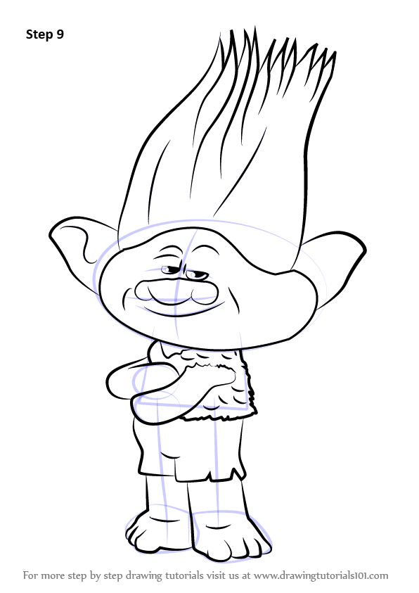 596x843 Learn How To Draw Branch From Trolls (Trolls) Step By Step