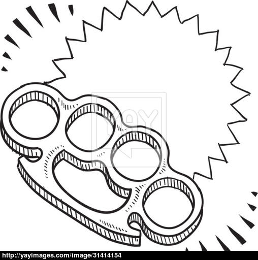 508x512 Brass Knuckles Sketch Vector