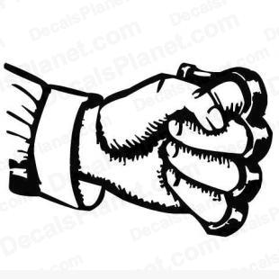 310x310 Fist With Brass Knuckle Decal, Vinyl Decal Sticker, Wall Decal
