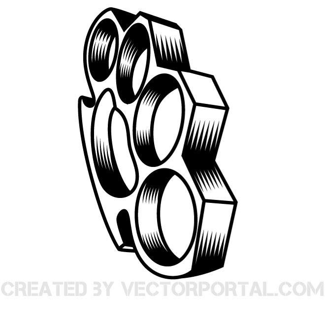 660x660 Brass Knuckles Vector Graphics.eps, Free Vector