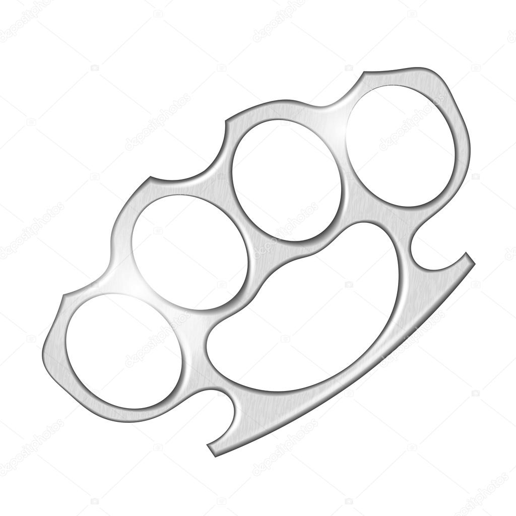 1024x1024 Metal Brass Knuckles On A White Background Stock Vector