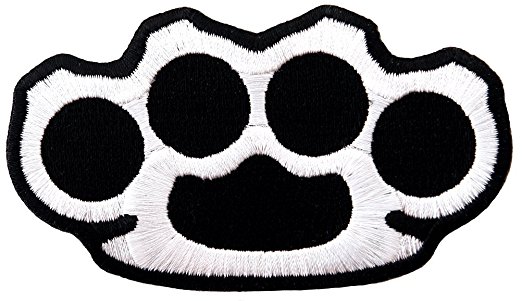 522x301 Brass Knuckles Shape Embroidered Patch Iron On Biker