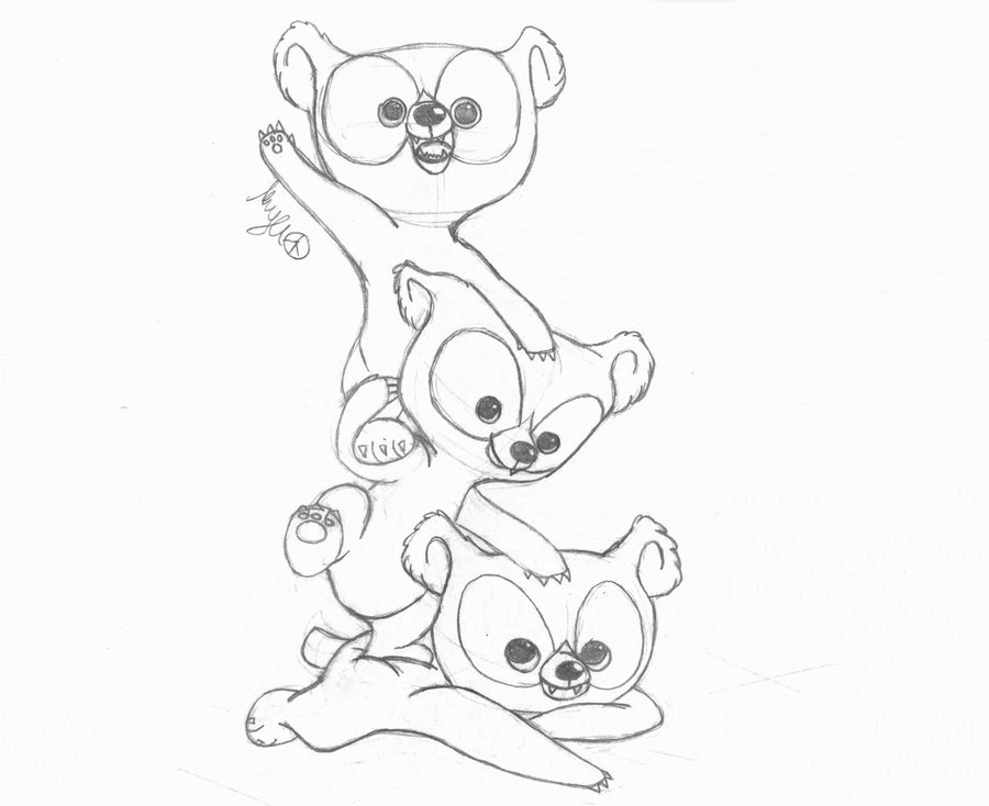 900x734 Brave Three Bear Cubs By Cocobuttah