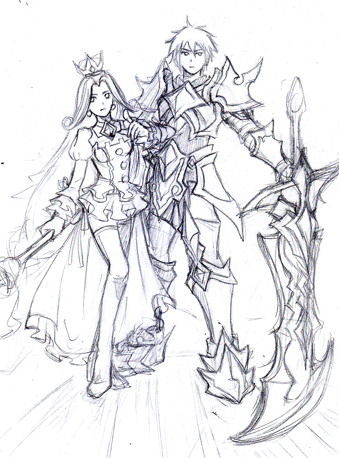 700x945 Doodle Xenon And Estia From Brave Frontier By Hizaraciel