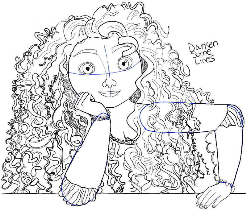 800x684 How To Draw Merida From Brave Step By Step Drawing Tutorial