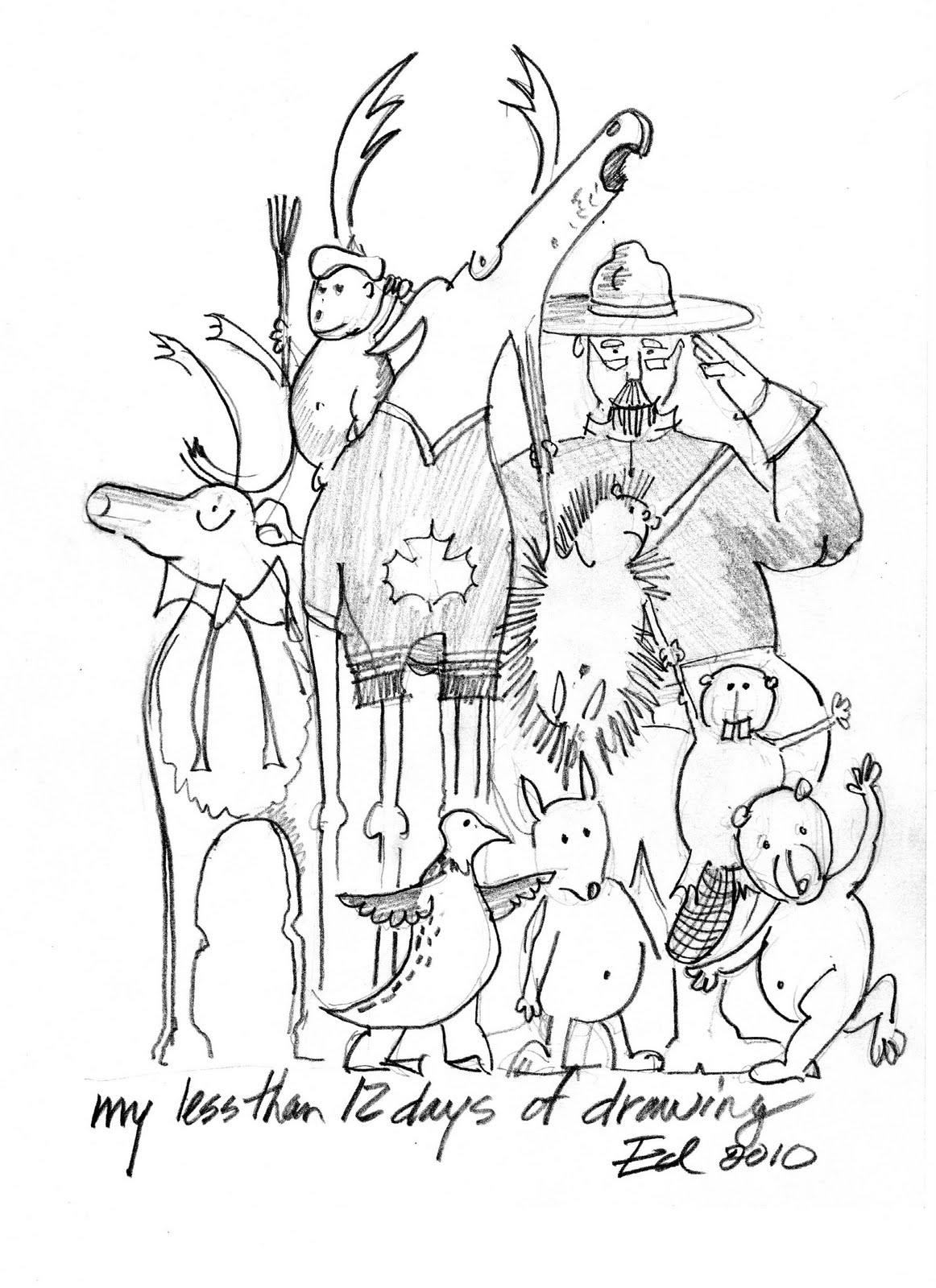 1162x1600 4th Day Of Christmas Drawing Moose Word From Werner