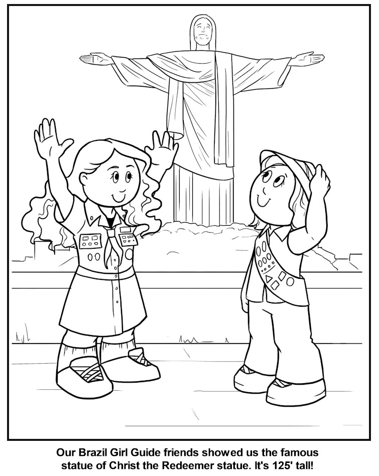 755x949 Brazilian Girl Guide Coloring Page