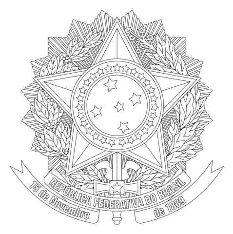478x480 Coat Of Arms Of Brazil Coloring Page Free Printable Coloring Pages