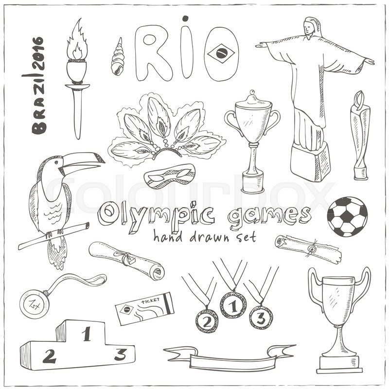 800x800 Olympic Games Rio 2016 In Brazil Hand Drawn Isolated Vector Sport