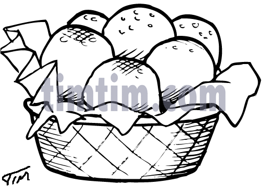 521x367 Free Drawing Of Bread Basket Bw From The Category Cooking Food