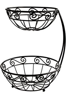 214x320 Spectrum Diversified Scroll Bread Basket, Black