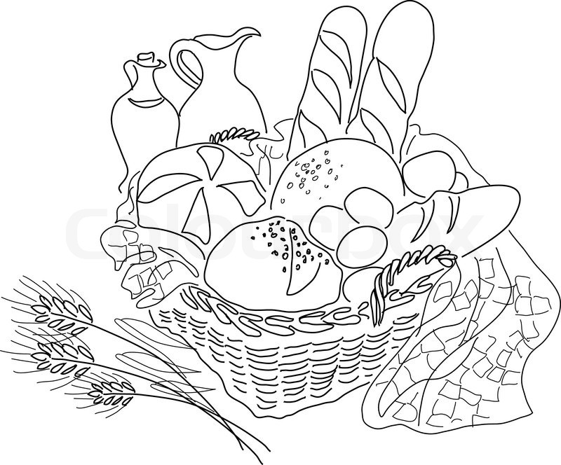 800x664 Beautiful Vintage Picture Of The Bread Stock Vector Colourbox