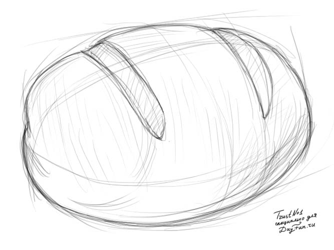 667x500 How To Draw Bread Step By Step