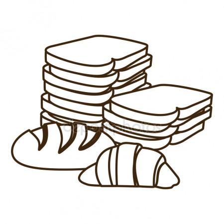 450x450 Loaf Of Long Bread. Vector Drawing Stock Vector Marinka