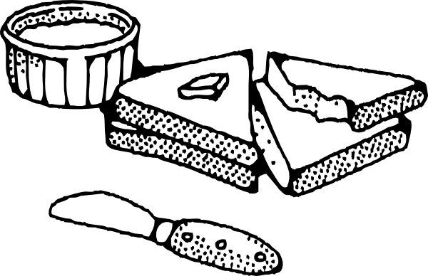 600x388 Sliced Bread With Butter Clip Art