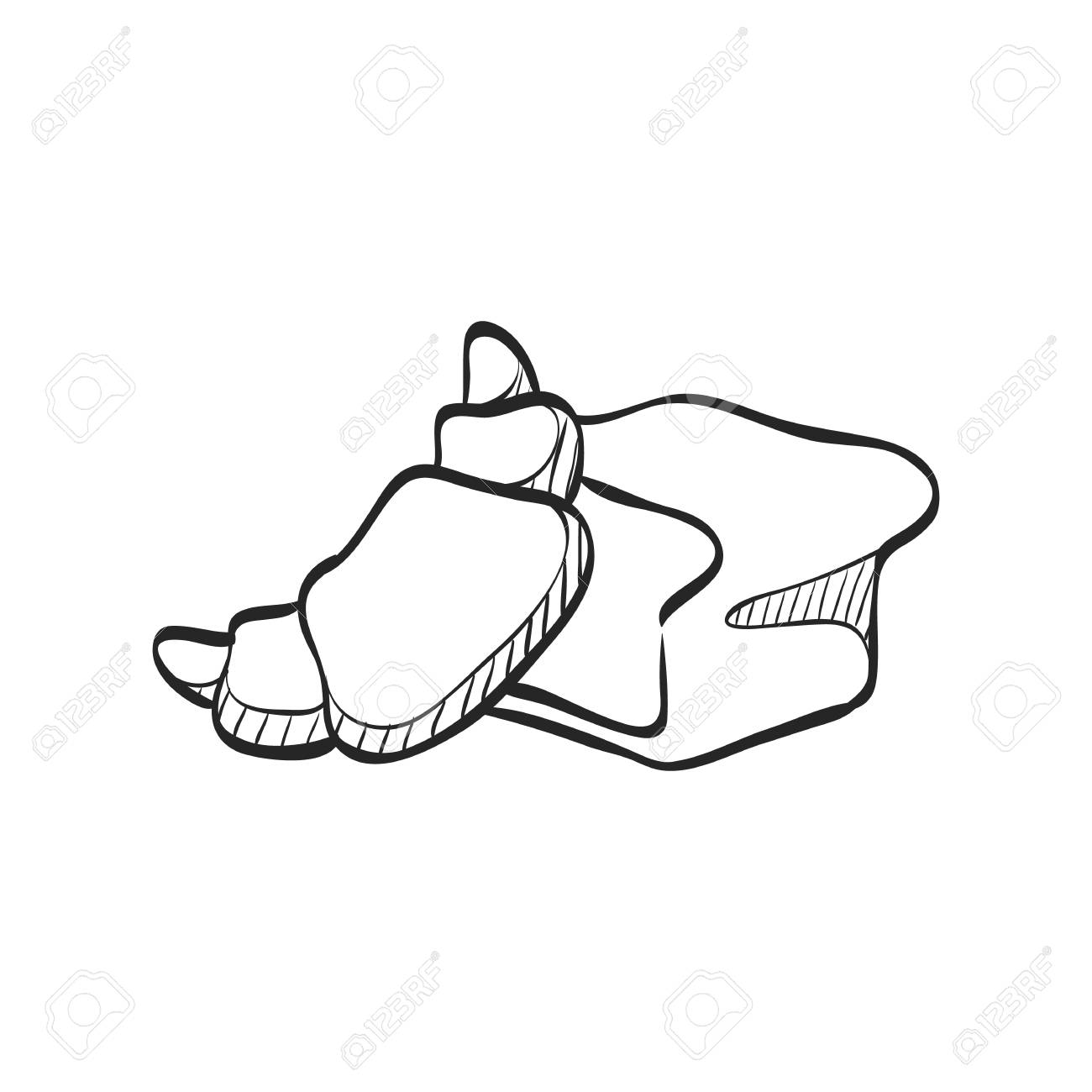 1300x1300 Bakery Icon In Doodle Sketch Lines. Bread Food Breakfast Meal