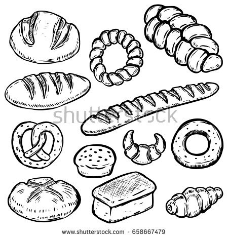 450x470 Drawn Bread Bread Bun