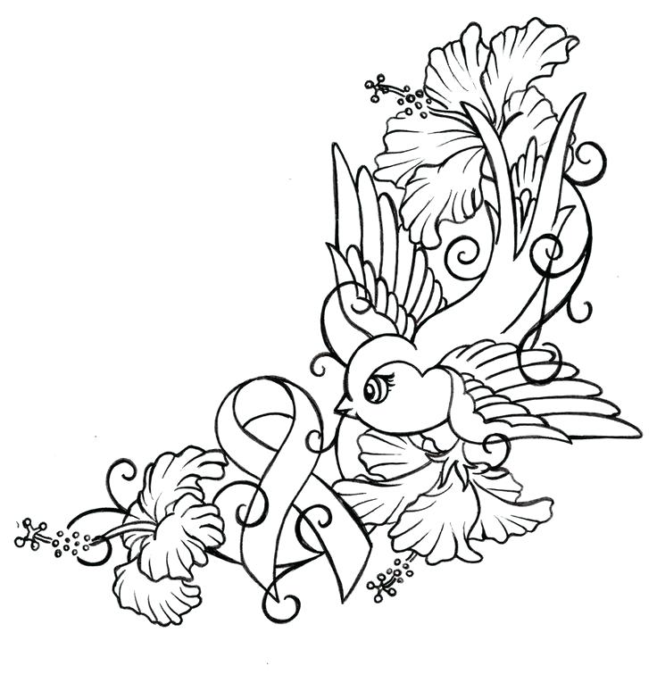 736x774 Breast Cancer Ribbon Coloring Pages