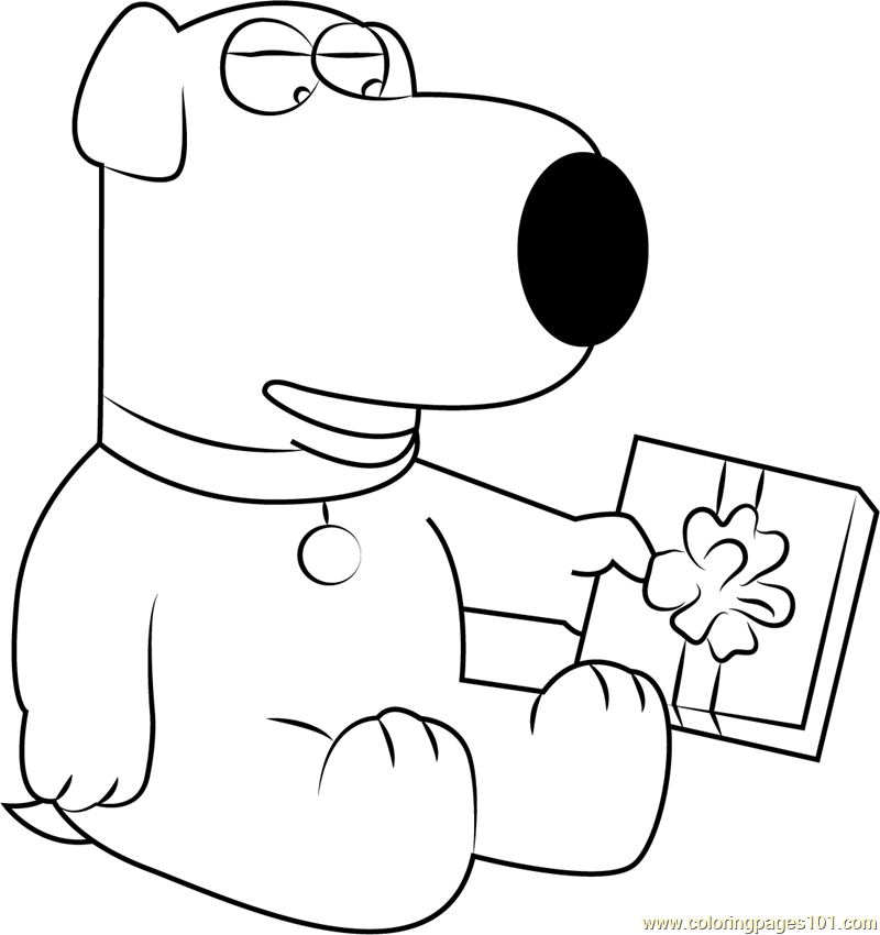 800x850 Brian Griffin Having Gift Coloring Page