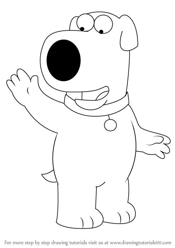 597x846 Learn How To Draw Brian Griffin From Family Guy (Family Guy) Step