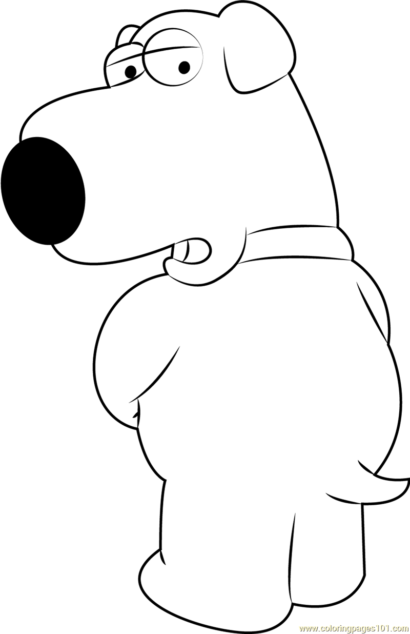 800x1236 Brian Griffin Looking Back Coloring Page
