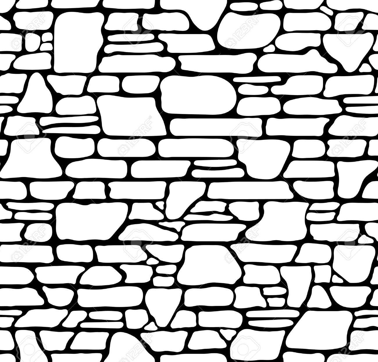 1300x1245 Seamless Grunge Stone Brick Wall Texture. Vector Illustration
