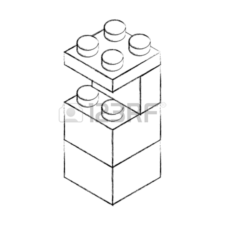 450x450 Sketch Draw Toy Building Block Bricks Vector Graphic Design