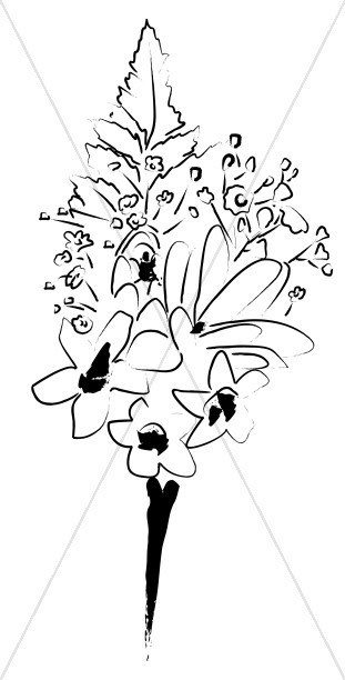 311x612 Wedding Bouquet Drawing Beautiful Bridal Bouquet Sketch Church